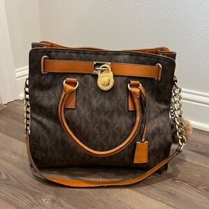 Michael Kors Brown and Tan Signature Tote Bag